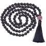 TamLyn Concepts 108 Mala Beads Hand Knotted Japa Necklace for Meditation - 8mm Prayer Beads Tassel Necklace with Lava Rock and Semi Precious Gemstones - Healing Stones - Yoga Jewelry Reiki Infused TamLyn Concepts 108 Mala Beads Hand Knotted Japa Necklace for Meditation - 8mm Prayer Beads Tassel Necklace with Lava Rock and Semi Precious Gemstones - Healing Stones - Yoga Jewelry Reiki Infused
