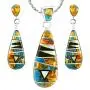 Sterling Silver and Genuine Spiny Turquoise Necklace & Earrings Matching Set (Choose Style) Sterling Silver and Genuine Spiny Turquoise Necklace & Earrings Matching Set (Choose Style)