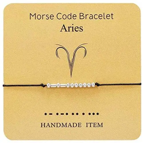 TASHA Morse Code Friendship Bracelets 12 Constellation Zodiac Secret Message Bracelet for Friend Couples Women Girls Men Astrology Horoscope Bracelet Gift Jewelry TASHA Morse Code Friendship Bracelets 12 Constellation Zodiac Secret Message Bracelet for Friend Couples Women Girls Men Astrology Horoscope Bracelet Gift Jewelry