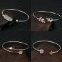 Suyi Womens Bangle Bracelet Set Open Adjustable Cuff Bracelet Wire Stackable Wrap Jewelry