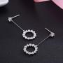 SBLING 18K Gold Plated or Platinum Plated Cubic Zirconia Round Circle Dangle Drop Earrings