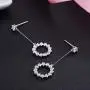 SBLING 18K Gold Plated or Platinum Plated Cubic Zirconia Round Circle Dangle Drop Earrings SBLING 18K Gold Plated or Platinum Plated Cubic Zirconia Round Circle Dangle Drop Earrings