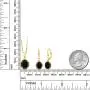 Gem Stone King 18K Yellow Gold Plated Silver Black Onyx Pendant Earrings Set For Women (7.00 Ct Oval, Gemstone Birthstone with 18 Inch Chain)