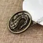 Dragon Necklace for Men, Retro Dragon Totem Pendant Necklace with 19.7” Chain, Gothic Dragon Amulet Necklace, Viking Dragon Signet Pendant, Punk Animal Dragon Jewelry Gift for Men Boys