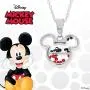 Disney Womens and Girls Jewelry Mickey or Minnie Mouse Sterling Silver Crystal Head Silhouette Shaker Pendant,18'' Disney Womens and Girls Jewelry Mickey or Minnie Mouse Sterling Silver Crystal Head Silhouette Shaker Pendant,18''
