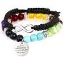 RINHOO 2pc Chakras Bracelet Reiki Healing Balancing Beads and Infinity Inspirational Cuff Bracelet