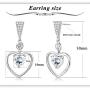 Kesaplan Double Heart Austria Crystal Drop Earrings 18K White Gold Eternal Love Heart Dangle Earrings for Women Birthday Anniversary Jewelry Gifts with Gift Box