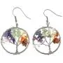 JOVIVI 7 Chakra Tree of Life Tumbled Gemstone Healing Crystals Necklace & Earrings & Chakra Bracelet Sets, Mothers Day Gifts (4pcs: Tree of Life Necklace & Earrings & 7 Chakras Bracelet)