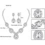 mecresh Bridal Teardrop Jewelry Sets, Crystal Wedding Necklace Earrings Sets Jewelry Engagement