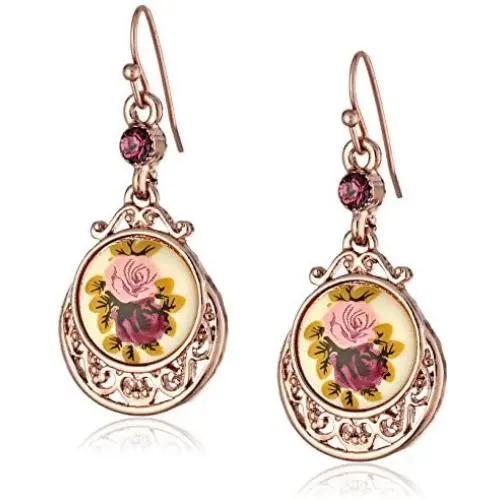 1928 Jewelry Rose Gold Amy Flower Dangle Earrings 1928 Jewelry Rose Gold Amy Flower Dangle Earrings