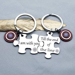 Avengers Inspire Gift I Am with You Till The End of The Line Puzzle Keychain Captain America Shield Charm Avengers Jewelry for Teens
