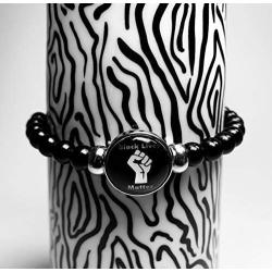 Black Lives Matter Bracelet - BLM Anti-Racism BLM Movement Bracelets Awareness Support Wristband Bracelets (Black)