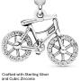 Pandora Jewelry Bicycle Dangle Cubic Zirconia Charm in Sterling Silver