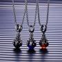 HUANIAN Charm Punk Titanium Stainless Steel Dragon Claw Pendant Crystal Ball Necklace,24inches Chain
