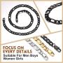 Bandmax 316L Stainless Steel Men Figaro Chain Necklace 14'' 18'' 20'' 22'' 24'' 26'' 28'' 30'',4mm/6mm/9mm Width Unisex Punk Miami Long Link Chain Necklace Jewelry for Women,18K Gold/Black Plated(Brand Box)