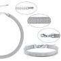 HMIXN Mesh Chain Necklace Choker Bracelet Set for Women, Stainless Steel Weaved Wide Link in 8mm, Jewelry with 13.8''+2'' 7.3''