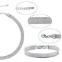 HMIXN Mesh Chain Necklace Choker Bracelet Set for Women, Stainless Steel Weaved Wide Link in 8mm, Jewelry with 13.8''+2'' 7.3''