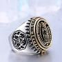 Mens Cool Stainless Steel Rings Vintage Blessed Virgin Mary Carved Christian Religious Signet Band Ring Size 7-13