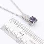 Aixili Rainbow Jewelry Sets for Women 925 Silver Stamped Necklace Pendant Hoop Earrings Ring Bridal Wedding Jewelry