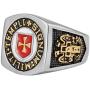 AsAlways Knights Templar Crusaders Cross Ring Gold Stainless Steel Jewelry with Latin Engraving