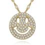 Uloveido Cute Emoji Smile Face Pendants Best Friend Necklace Gold Color Chain Jewelry Gifts Y322