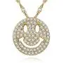 Uloveido Cute Emoji Smile Face Pendants Best Friend Necklace Gold Color Chain Jewelry Gifts Y322