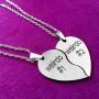 enhong BFF Necklace for 2,Teen Girls & Boys Gifts Stainless Steel Heart Friendship Necklace Set