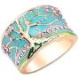N-A Lucky Flower Tree Rings Gold Pink Opal Green Enamel Wide Ring for Woman Party Crystal Vintage Jewelry