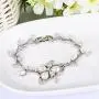 EVER FAITH Womens CZ Simulated Pearl Bridal Wedding Flower Leaf Filigree Stunning Tennis Bracelet EVER FAITH Womens CZ Simulated Pearl Bridal Wedding Flower Leaf Filigree Stunning Tennis Bracelet