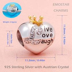 Autism Awareness Charm 925 Sterling Silver Puzzle Piece Enamel Colorful Charms and Live Love Laugh Beads for Bracelets