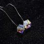Cat Eye Jewels S925 Sterling Silver Swarovski Elements Crystal Dangle Stud Earrings for Women Girls
