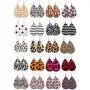 20 Pieces Petal Leather Earrings Leopard Print Earrings Teardrop Dangle Earrings 20 Pieces Petal Leather Earrings Leopard Print Earrings Teardrop Dangle Earrings