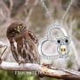 JUSTKIDSTOY Owl Necklace Sterling Silver Opal Owl Necklace Crescent Moon Pendant Owl Jewelry Gifts for Women Owl Lovers,for Mom Mothers Day