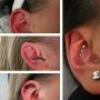 Silver Stud Earrings for Women Men Girls 4 Pairs of Hypoallergenic Small White Gold Plated Cubic Zirconia Cartilage Earrings Jewelry Sets (2mm/3mm/4mm/5mm)