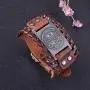 VASSAGO Gothic Vintage Amulet Seal of Solomon The Sigil of Archangel Michael Brown Metal Connector Leather Bracelet