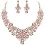BriLove Womens Costume Elegant Crystal Flower Scroll Teardrop Statement Necklace Dangle Earrings Set BriLove Womens Costume Elegant Crystal Flower Scroll Teardrop Statement Necklace Dangle Earrings Set