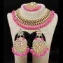 SANARA Indian Bollywood Traditional Pink Kundan and Pearl Made Bridal Designer Jewelry Choker Necklace Set for Women & Girl Jewelry SANARA Indian Bollywood Traditional Pink Kundan and Pearl Made Bridal Designer Jewelry Choker Necklace Set for Women & Girl Jewelry