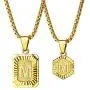 Sodio 24K Gold Initial Necklaces for Men 2 pcs Set - Gold Coin Necklace with Initial from A to Z- Men and Women Pendant Initial Necklaces Jewelry