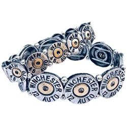 Wyo-Horse Mixed Metal (Silver, Brass, and Patina) Western Shotgun Shell Bracelet from The Jewelry Collection
