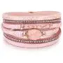 FANCY SHINY Leather Wrap Bracelet Boho Cuff Bracelets Crystal Bead Bracelet with Magnetic Clasp Jewelry Gifts for Women Teen Girls