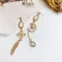 Asymmetrical Stars and Moon Dangle Stud Earrings for Women Planet Earrings with Clear Crystal for Girls Asymmetrical Stars and Moon Dangle Stud Earrings for Women Planet Earrings with Clear Crystal for Girls