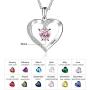 Personalized Pendant Heart Necklace for Women Custom Names Necklace with Cubic Zirconia Christmas Jewelry Gift Birthday Gift for Mom Women Wife Girls Her