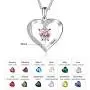 Personalized Pendant Heart Necklace for Women Custom Names Necklace with Cubic Zirconia Christmas Jewelry Gift Birthday Gift for Mom Women Wife Girls Her