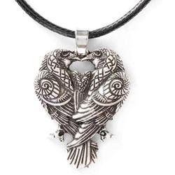 HAQUIL Viking Jewelry Huginn and Muninn Raven Couple Pendant Necklace for Men and Women