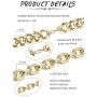 Hanpabum 2 PCS Men Gold Plated Big Chunky Necklace Hip Hop Jewelry 80s 90s Personalized Punk Style Chain Necklace Costume Jewelry