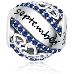 Linorui Birthstone Charms for Charms Bracelet 925 Sterling Silver Bead Openwork Charms Fit Pandora Charms Bracelet, Fit Women Wife Mom Daughter Christmas Birthday Gift