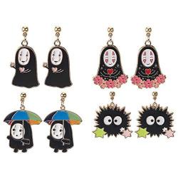 gShopvv Halloween 4 Pairs Fashion Ghost Dangle Earrings for Womens Girls