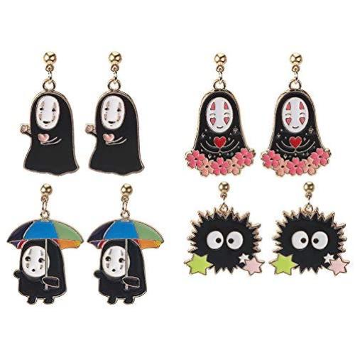 gShopvv Halloween 4 Pairs Fashion Ghost Dangle Earrings for Womens Girls