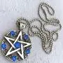 OhDeal4U Wicca Jewelry Celtic Pentagram Pentacle Star Blue Crystal Gem Wiccan Pagan Witch Magic Healing Protection Amulet Pewter Mens Womens Pendant Necklace Charm for Men Women Silver Ball Chain OhDeal4U Wicca Jewelry Celtic Pentagram Pentacle Star Blue Crystal Gem Wiccan Pagan Witch Magic Healing Protection Amulet Pewter Mens Womens Pendant Necklace Charm for Men Women Silver Ball Chain