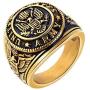 PAMTIER Mens Stainless Steel US Army Vintage Eagle Ring Cool Biker Jewelry Silver Gold